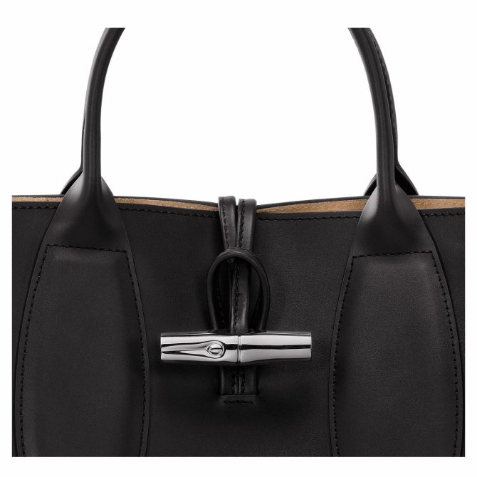 Women Handbags | Longchamp Le Roseau M Handbag Black