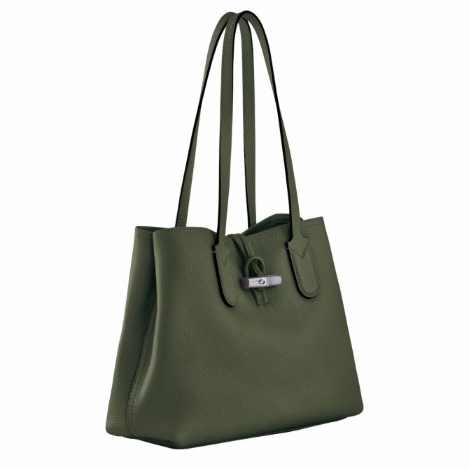 Women Shoulder Bags | Longchamp Le Roseau Essential M Tote Bag Khaki