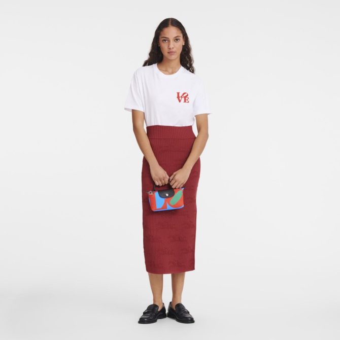 Women/Men Pouches & Cases | Longchamp Longchamp X Robert Indiana Pouch Red