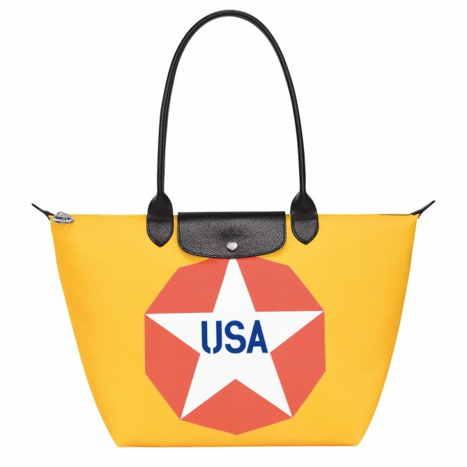 Women Shoulder Bags | Longchamp Longchamp X Robert Indiana L Tote Bag Blue