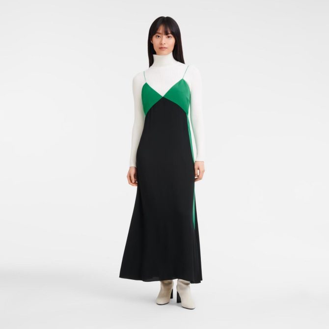 Women Dresses & Skirts | Longchamp Long Dress Green/Black