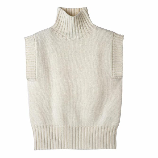 Women Knitwear | Longchamp High Collar No Sleeve Jumper Ecru