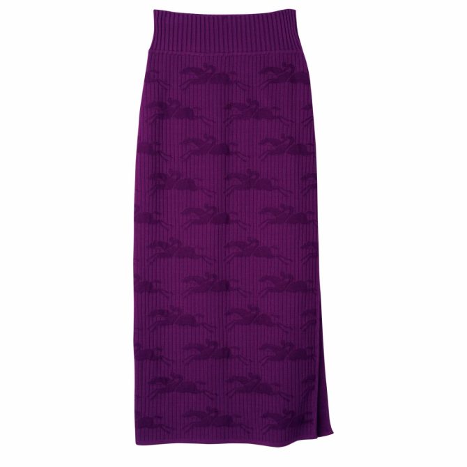 Women Dresses & Skirts | Longchamp Midi Skirt Violet