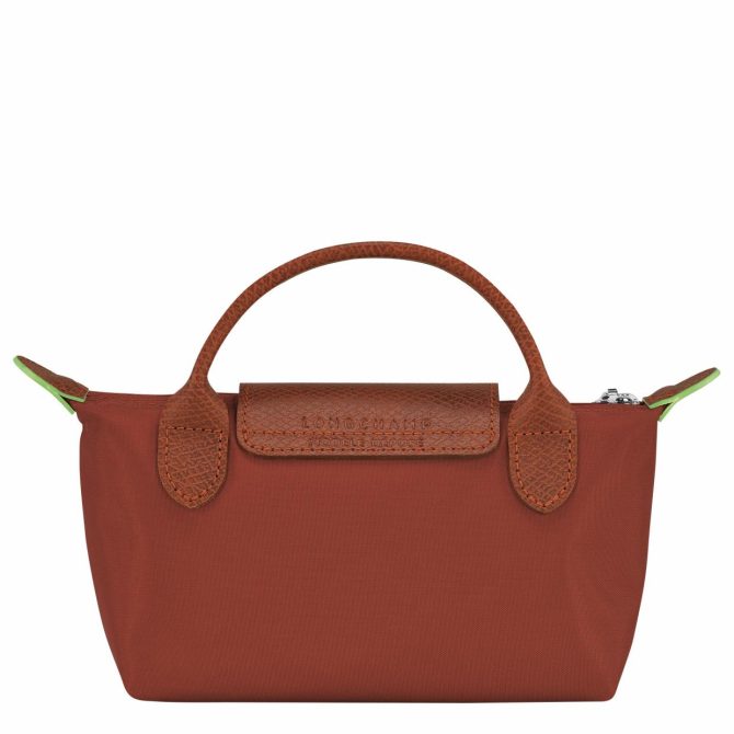 Women/Men Pouches & Cases | Longchamp Le Pliage Green Pouch With Handle Chestnut