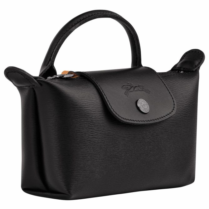 Women Pouches & Cases | Longchamp Le Pliage City Pouch With Handle Black