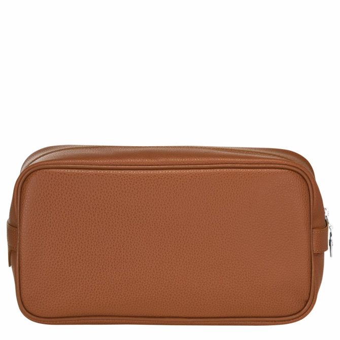 Women/Men Toiletry Bags | Longchamp Le Foulonné Toiletry Case Caramel