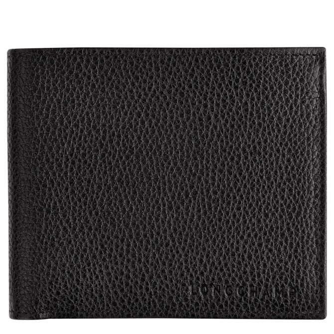 Women/Men Leather Wallets | Longchamp Le Foulonné Wallet Black