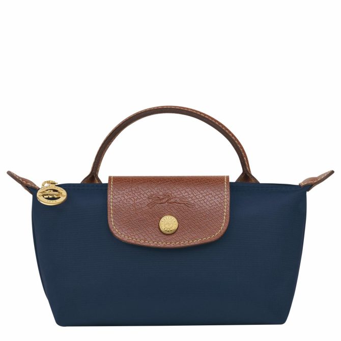 Men/Women Pouches & Cases | Longchamp Le Pliage Original Pouch With Handle Navy