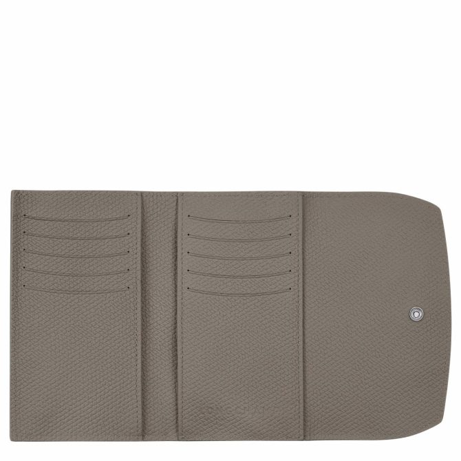 Women Leather Wallets | Longchamp Le Roseau Wallet Turtledove