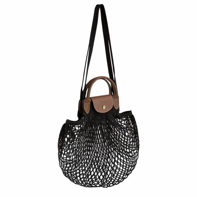 Women Handbags | Longchamp Le Pliage Filet L Mesh Bag Black