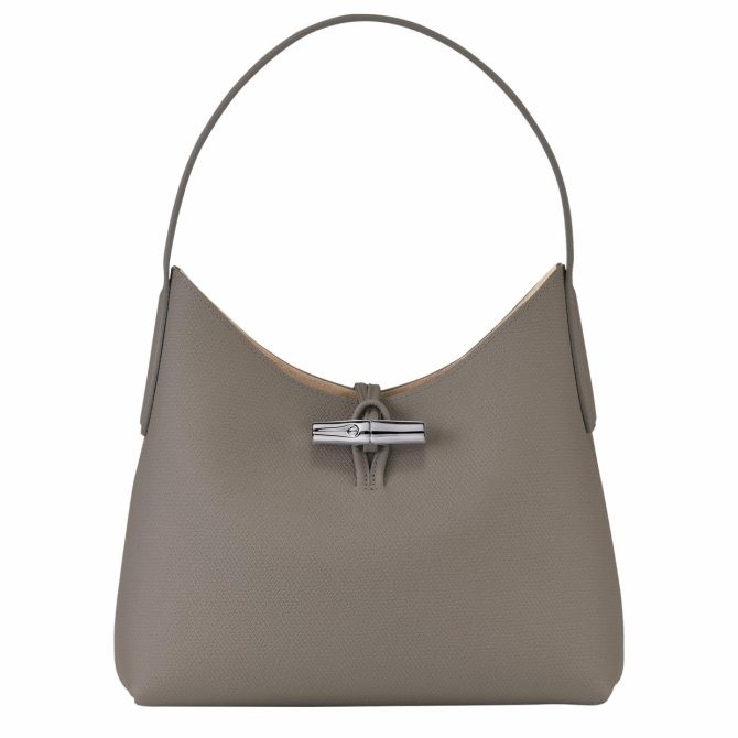 Women Shoulder Bags | Longchamp Le Roseau M Hobo Bag Turtledove