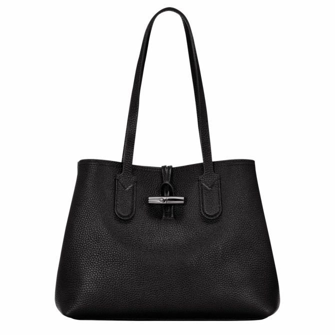 Women Shoulder Bags | Longchamp Le Roseau Essential M Tote Bag Black