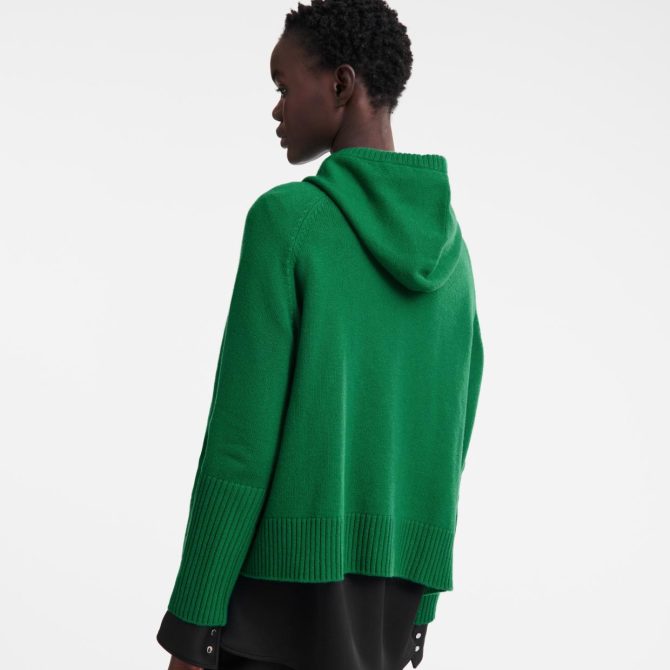 Women Knitwear | Longchamp Hoodie Jumper Green