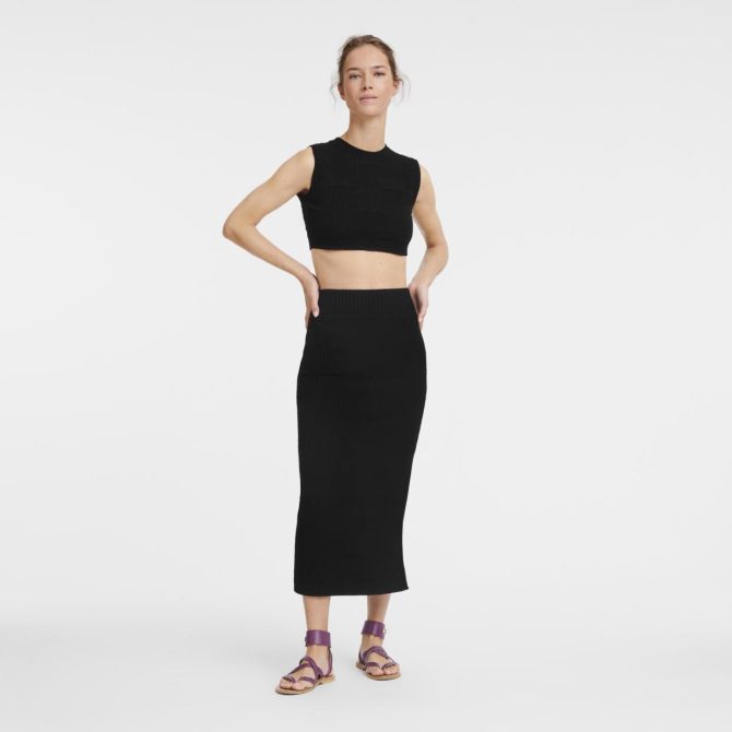 Women Dresses & Skirts | Longchamp Midi Skirt Black