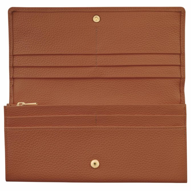 Women Leather Wallets | Longchamp Le Foulonné Continental Wallet Caramel