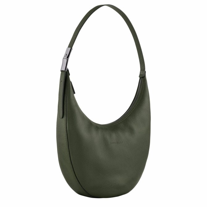 Women Shoulder Bags | Longchamp Le Roseau Essential L Crossbody Bag Khaki