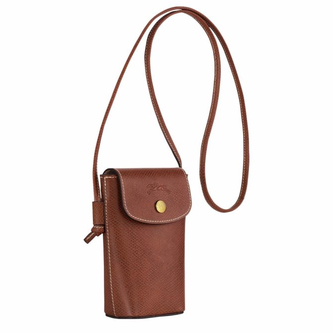 Women/Men Pouches & Cases | Longchamp Épure Phone Case With Leather Lace Brown