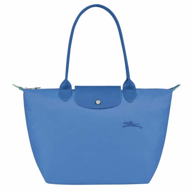 Women Shoulder Bags | Longchamp Le Pliage Green M Tote Bag Cornflower