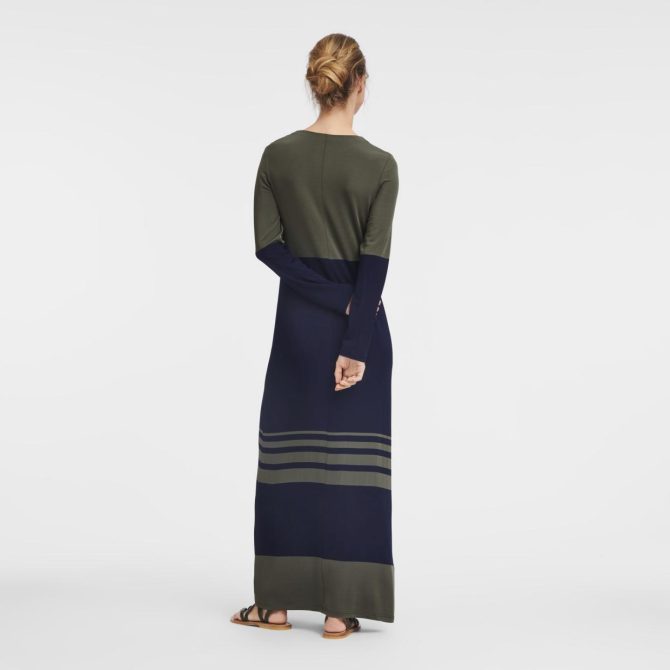 Women Dresses & Skirts | Longchamp Long Dress Navy/Khaki