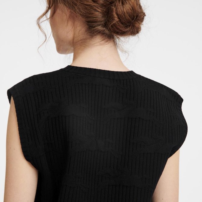 Women Knitwear | Longchamp Sleeveless Sweater Black