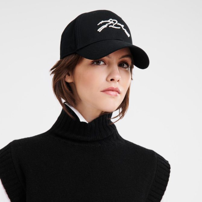 Women Caps & Hats | Longchamp Solid Cap Black