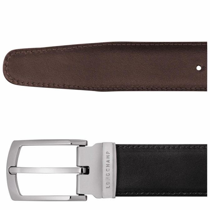 Men Belts | Longchamp Delta Box Black/Mocha