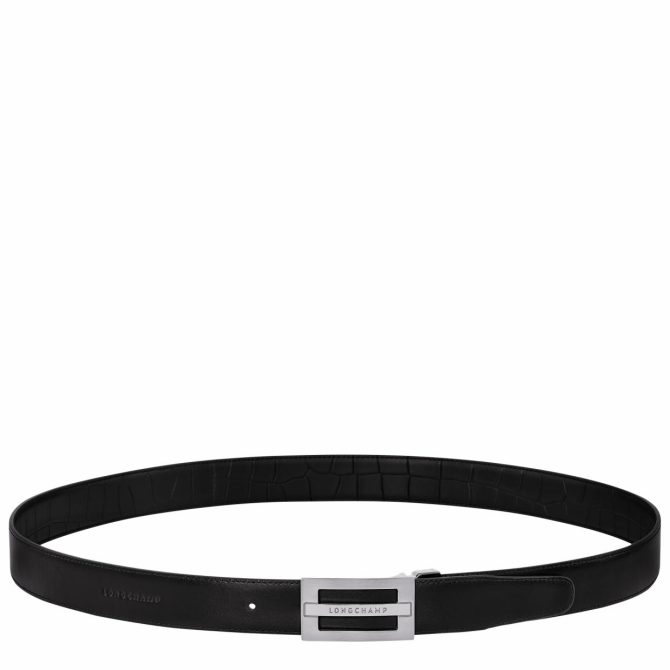 Men Belts | Longchamp Delta Box Men's Belt Black