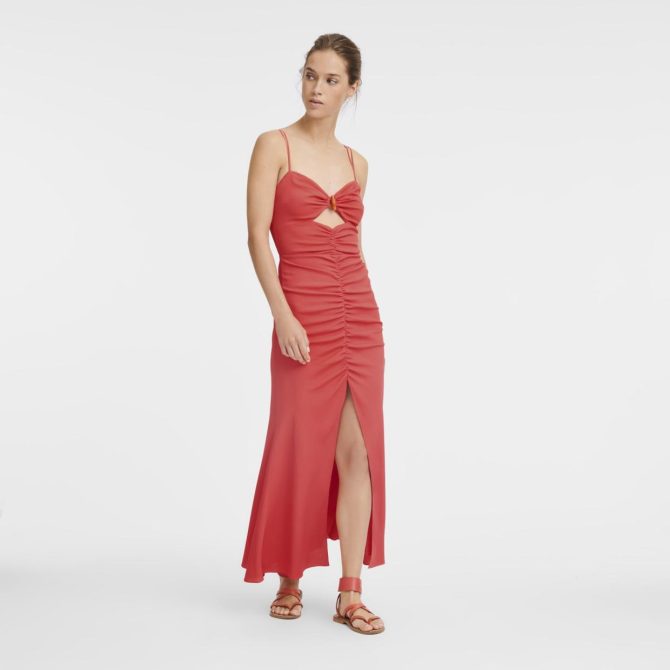 Women Dresses & Skirts | Longchamp Midi Dress Strawberry