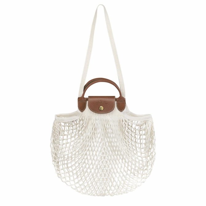 Women Handbags | Longchamp Le Pliage Filet L Mesh Bag Ecru