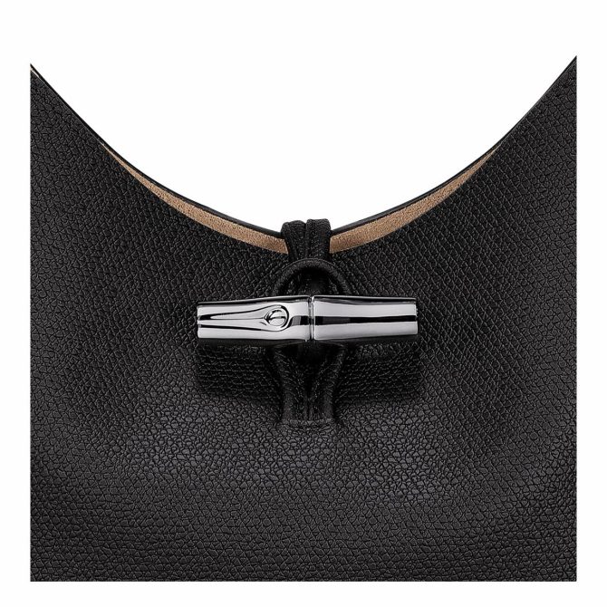 Women Shoulder Bags | Longchamp Le Roseau M Hobo Bag Black