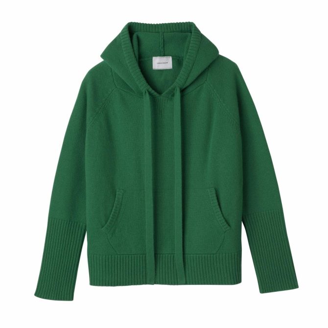 Women Knitwear | Longchamp Hoodie Jumper Green