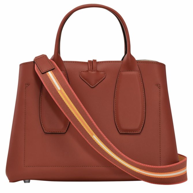 Women Handbags | Longchamp Le Roseau M Handbag Mahogany