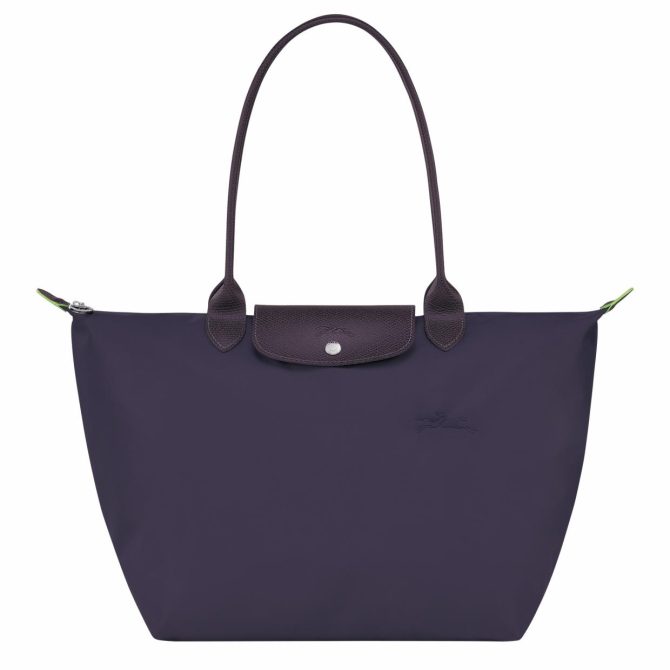 Women Shoulder Bags | Longchamp Le Pliage Green L Tote Bag Bilberry