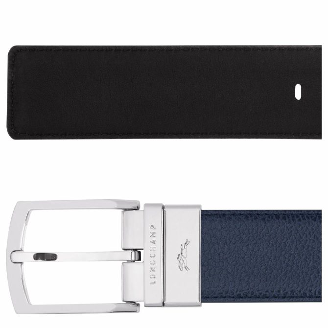 Men Belts | Longchamp Le Foulonné Men's Belt Navy/Black