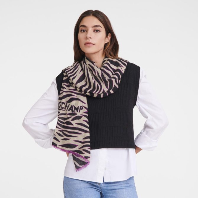 Women/Men Stoles | Longchamp Longchamp Tiger Stole Oat