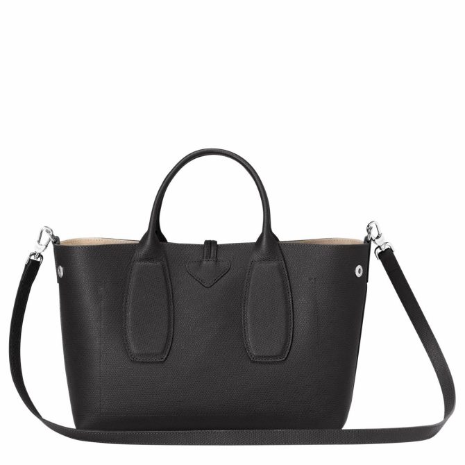 Women Handbags | Longchamp Le Roseau M Handbag Black