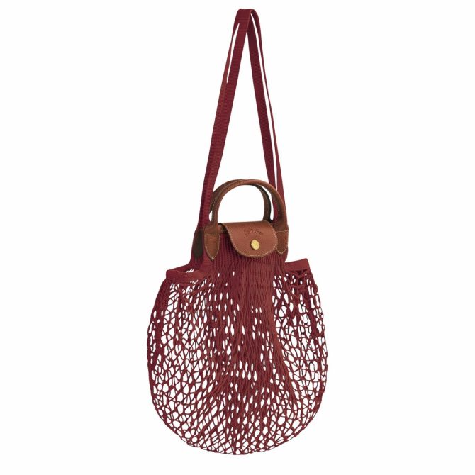 Women Handbags | Longchamp Le Pliage Filet L Mesh Bag Mahogany