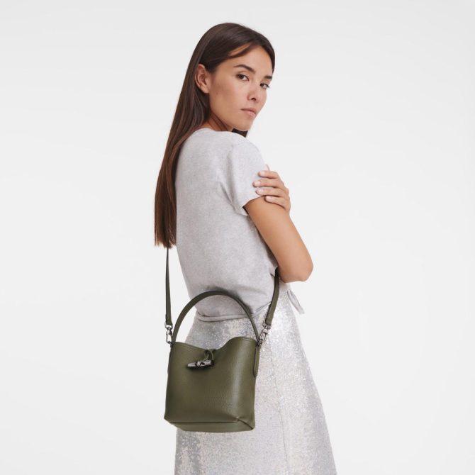 Women Crossbody Bags | Longchamp Le Roseau Essential XS Bucket Bag Khaki