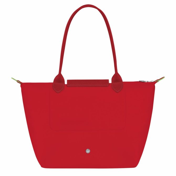 Women Shoulder Bags | Longchamp Le Pliage Green M Tote Bag Tomato