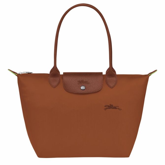 Women Shoulder Bags | Longchamp Le Pliage Green M Tote Bag Cognac