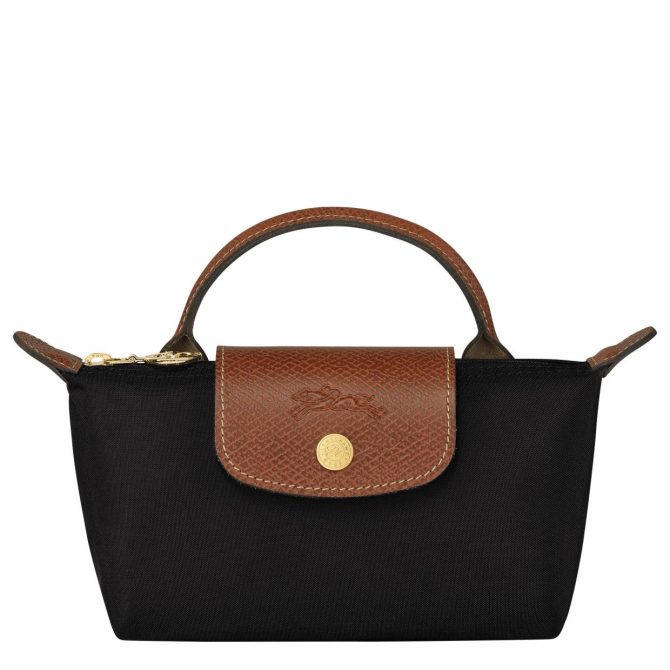 Men/Women Pouches & Cases | Longchamp Le Pliage Original Pouch With Handle Black