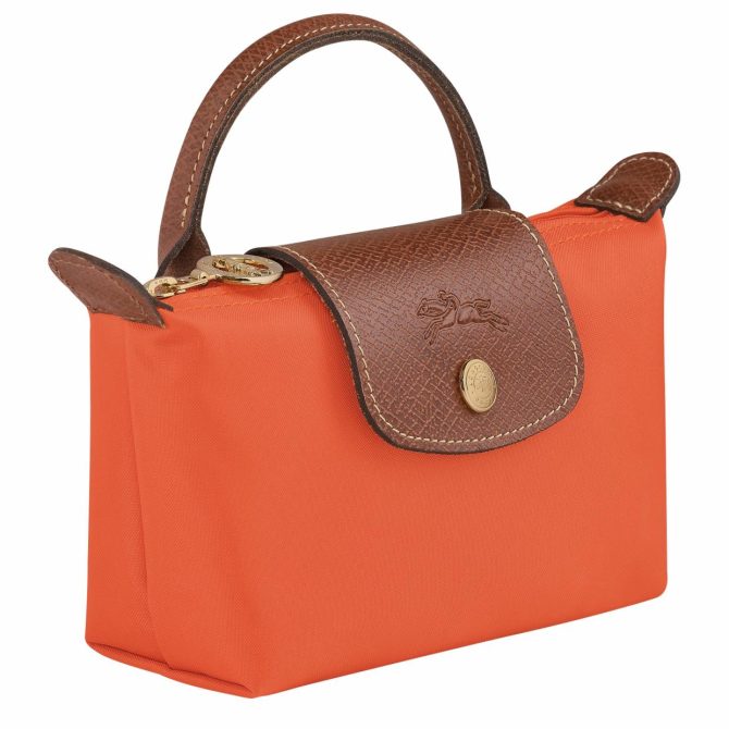 Men/Women Pouches & Cases | Longchamp Le Pliage Original Pouch With Handle Orange