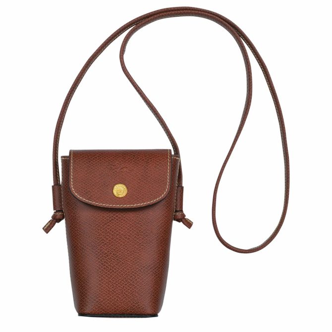 Women/Men Pouches & Cases | Longchamp Épure Phone Case With Leather Lace Brown