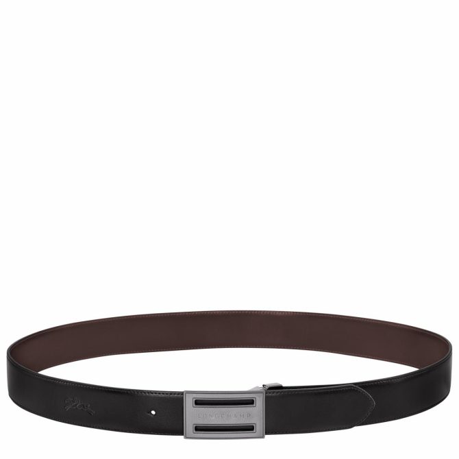 Men Belts | Longchamp Delta Box Men's Belt Black/Mocha