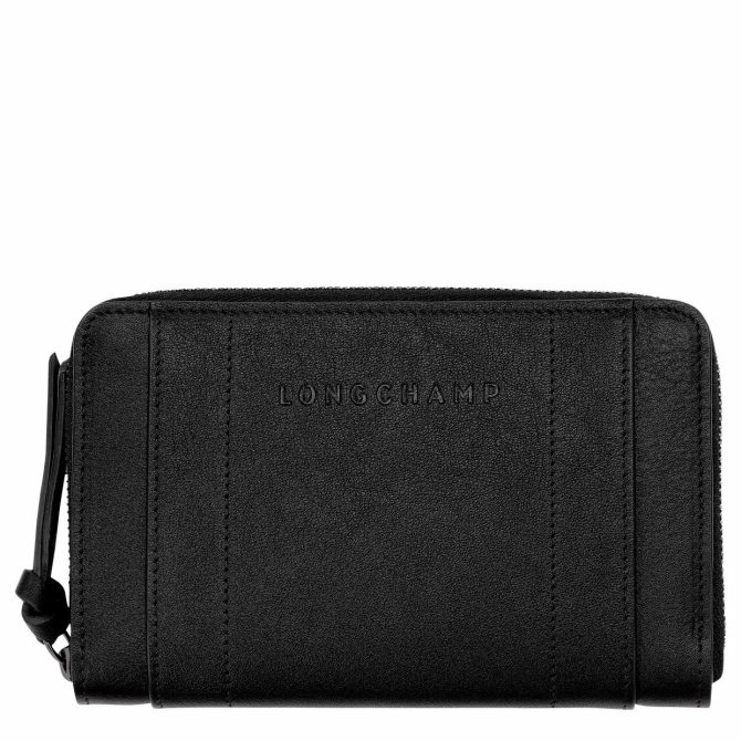 Women Leather Wallets | Longchamp Longchamp 3D Wallet Black