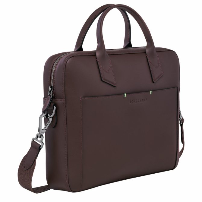 Men Briefcase | Longchamp Longchamp Sur Seine Briefcase Mocha