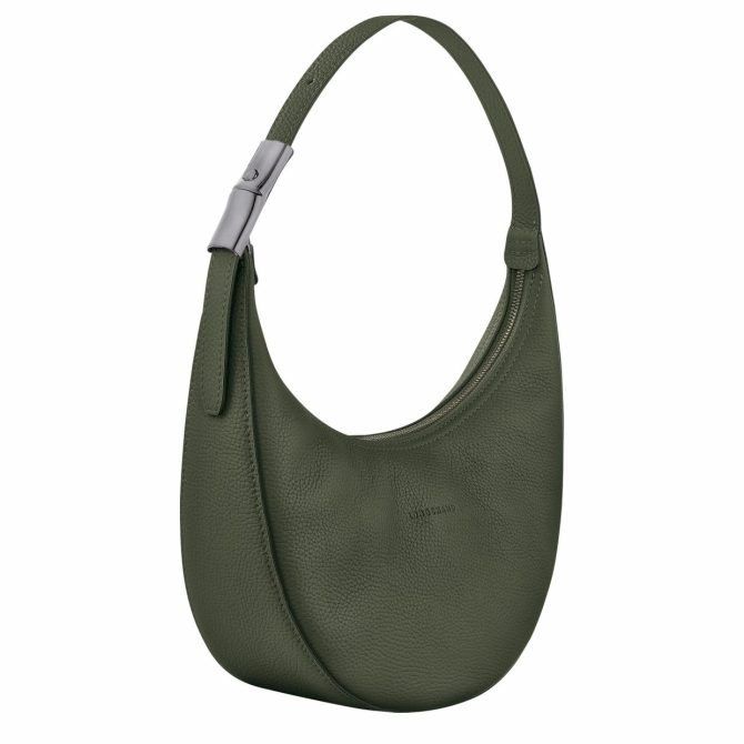 Women Shoulder Bags | Longchamp Le Roseau Essential M Hobo Bag Khaki