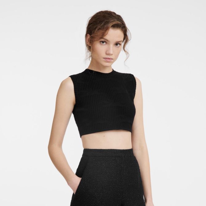 Women Tops & Blouses | Longchamp Sleeveless Top Black