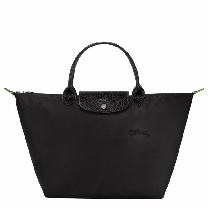 Women Handbags | Longchamp Le Pliage Green M Handbag Black