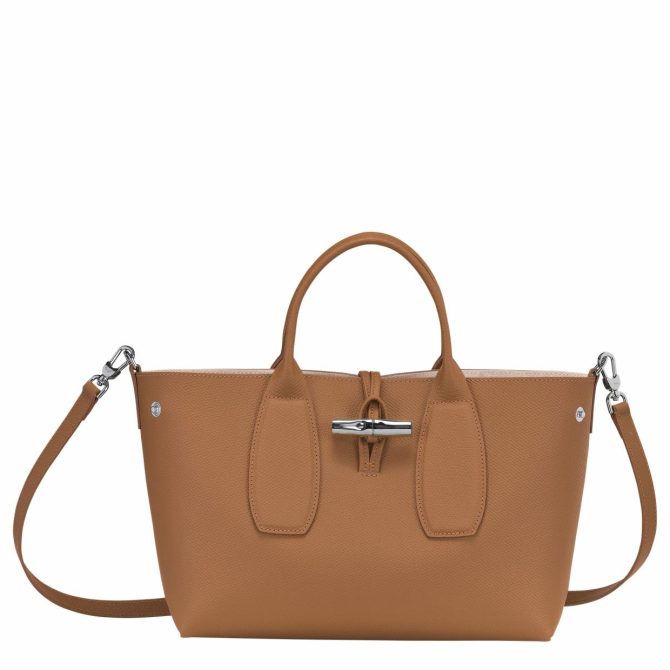 Women Handbags | Longchamp Le Roseau M Handbag Natural